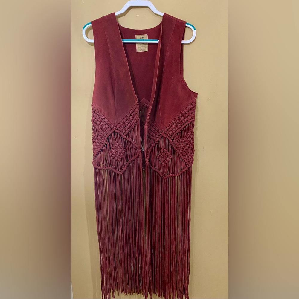 Free People We The Free Suede Fringe Vest  *Rare